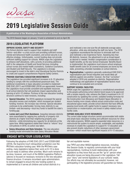 2019 Legislative Session Guide a Publication of the Washington Association of School Administrators