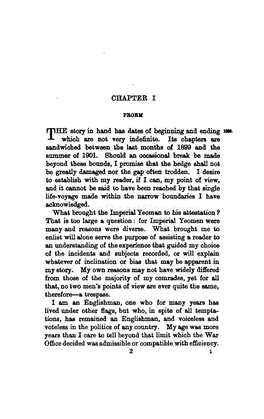 Imperial Yeomanry." the Next Day the Announcement of the Scheme Was Published in the Press in the Nine • Paragraphs Which Have