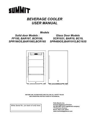 Beverage Cooler User Manual