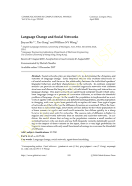 Language Change and Social Networks