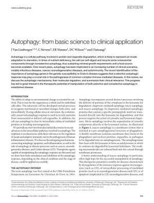 Autophagy: from Basic Science to Clinical Application