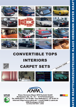 Convertible Tops Interiors Carpet Sets