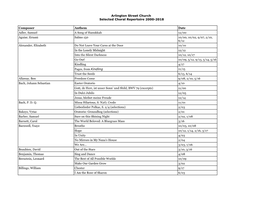 ASC Choir Repertoire 2000-2018