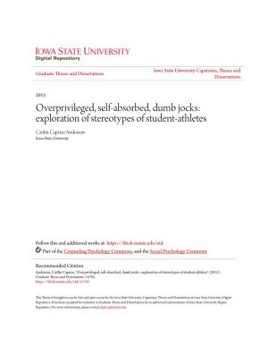 Exploration of Stereotypes of Student-Athletes Caitlin Caprice Anderson Iowa State University