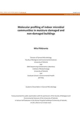 Molecular Profiling of Indoor Microbial Communities in Moisture Damaged