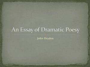 An Essay of Dramatic Poesy