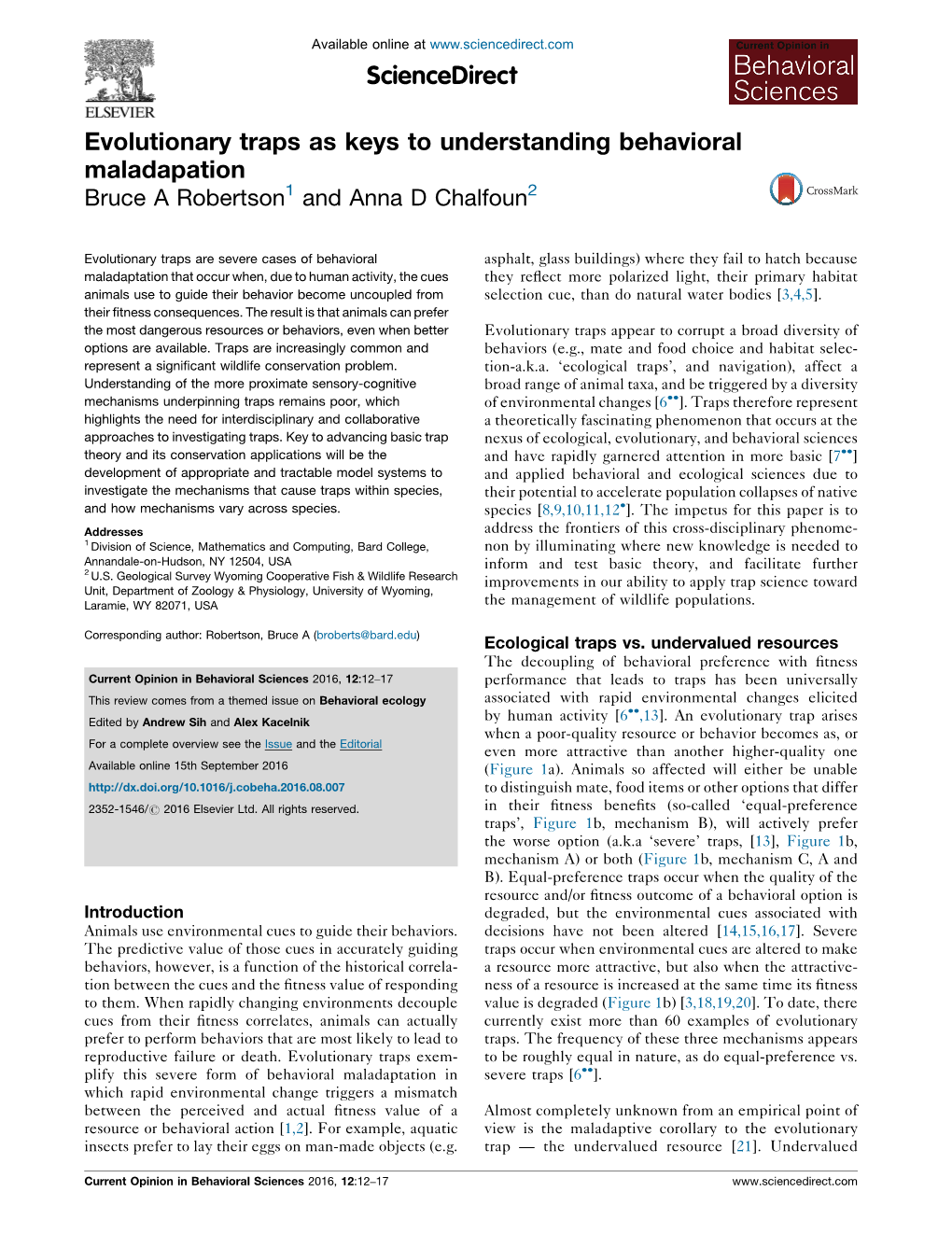 Evolutionary Traps As Keys to Understanding Behavioral Maladapation