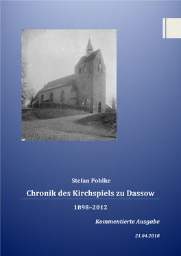 Chronik Des Kirchspiels Zu Dassow 1898–2012 Ev.–Luth