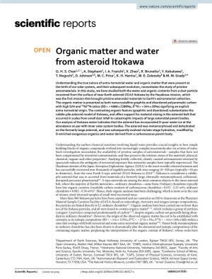 Organic Matter and Water from Asteroid Itokawa Q