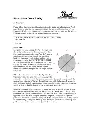Basic Snare Drum Tuning