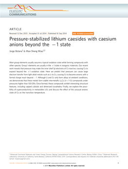 Pressure-Stabilized Lithium Caesides with Caesium Anions Beyond the À 1 State