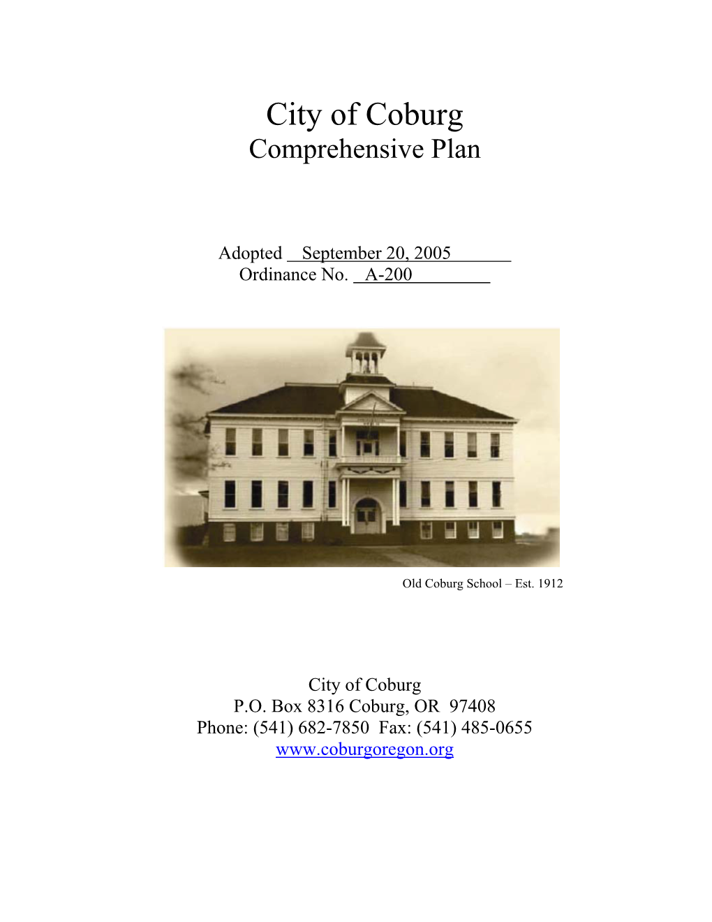 City of Coburg Comprehensive Plan