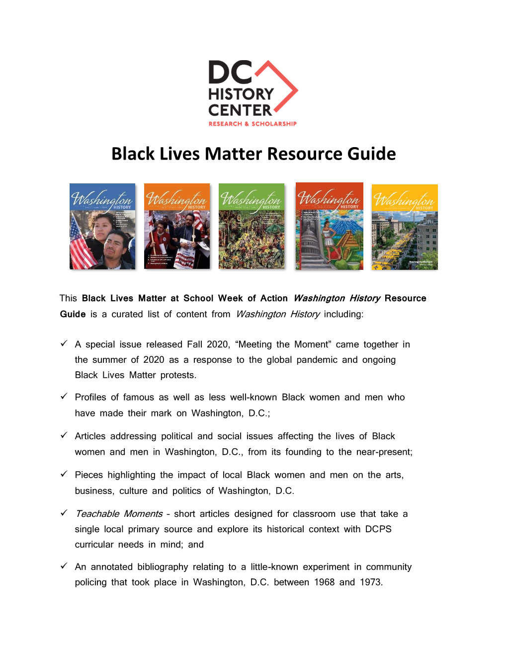 Black Lives Matter Resource Guide