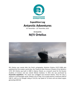 Antarctic Adventures M/V Ortelius