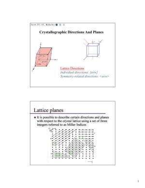 Crystallographic Directions and Planes