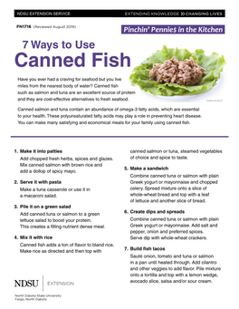 Pinchin' Pennies in the Kitchen -- 7 Ways to Use Canned Fish FN1716