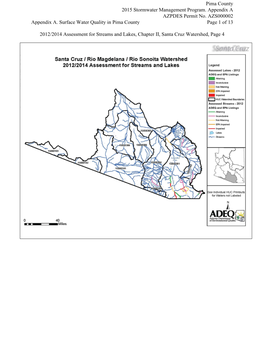 2012/2014 Assessment for Streams and Lakes, Chapter II, Santa Cruz Watershed, Page 4 Appendix A. Surface Water Quality in Pima C