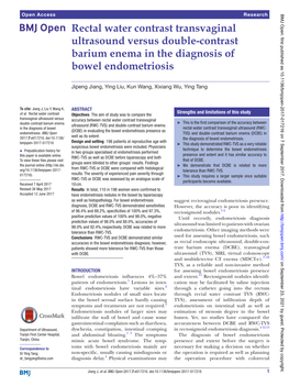 Rectal Water Contrast Transvaginal Ultrasound Versus Double-Contrast Barium Enema in the Diagnosis of Bowel Endometriosis