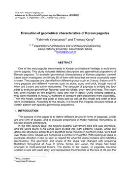 Evaluation of Geometrical Characteristics of Korean Pagodas