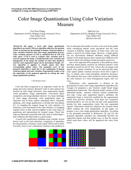 Color Image Quantization Using Color Variation Measure