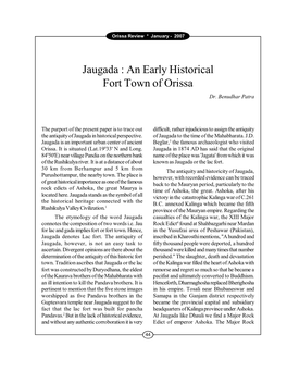 Jaugada : an Early Historical Fort Town of Orissa Dr