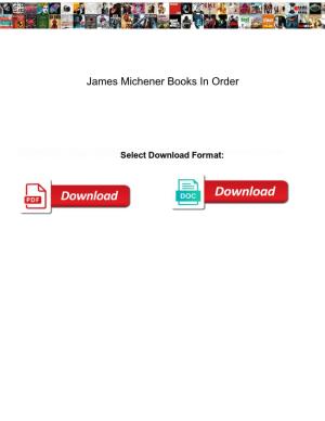 James Michener Books in Order