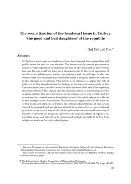 The Securitization of the Headscarf Issue in Turkey: 'The Good and Bad