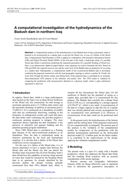 A Computational Investigation of the Hydrodynamics of the Badush Dam in Northern Iraq