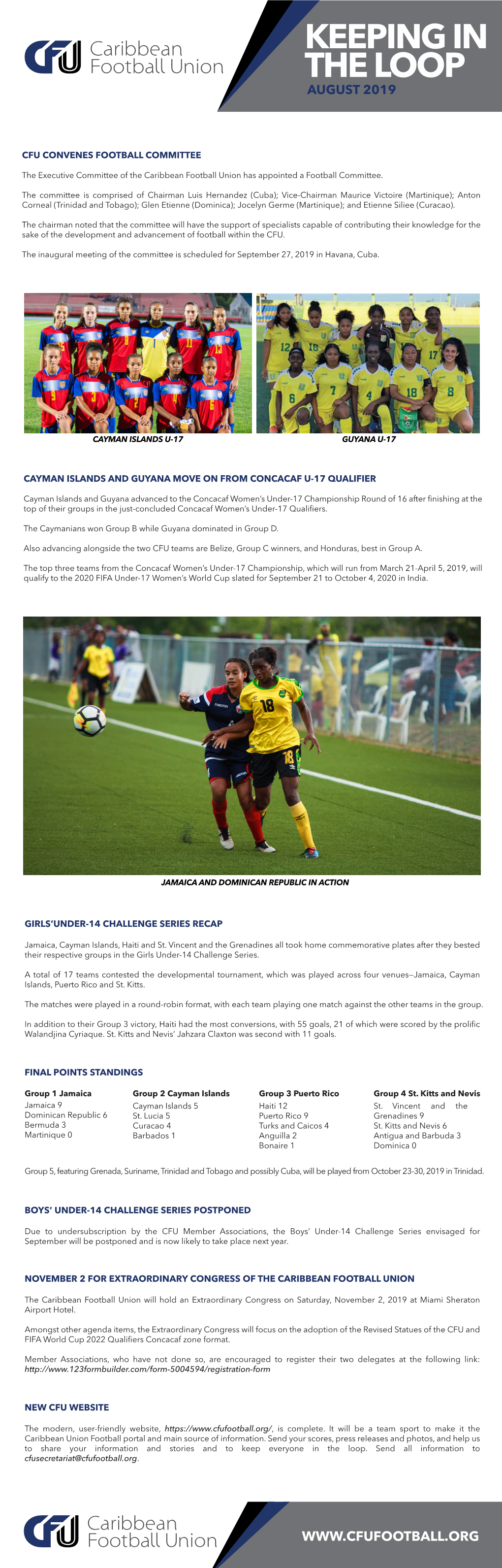 CFU Newsletter AUGUST 2019 ENGLISH Version