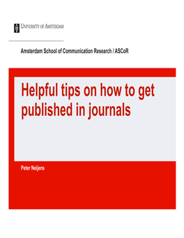 Helpful Tips on How to Get Published in Journals