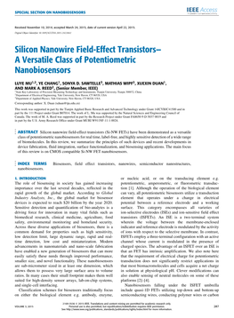 Silicon Nanowire Field-Effect Transistors— a Versatile Class of Potentiometric Nanobiosensors
