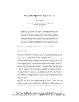Pragmatic Quotient Types in Coq