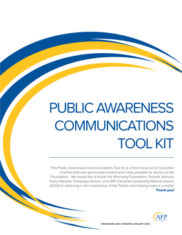 Public Awareness Communications Tool Kit