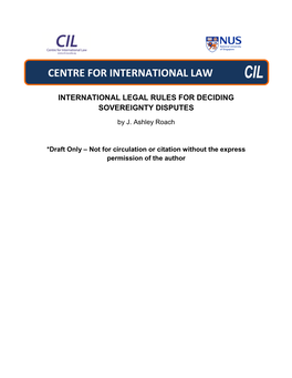 International Legal Rules for Deciding Sovereignty Disputes