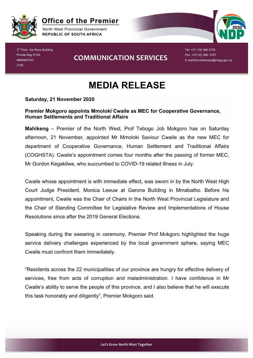 Media Release