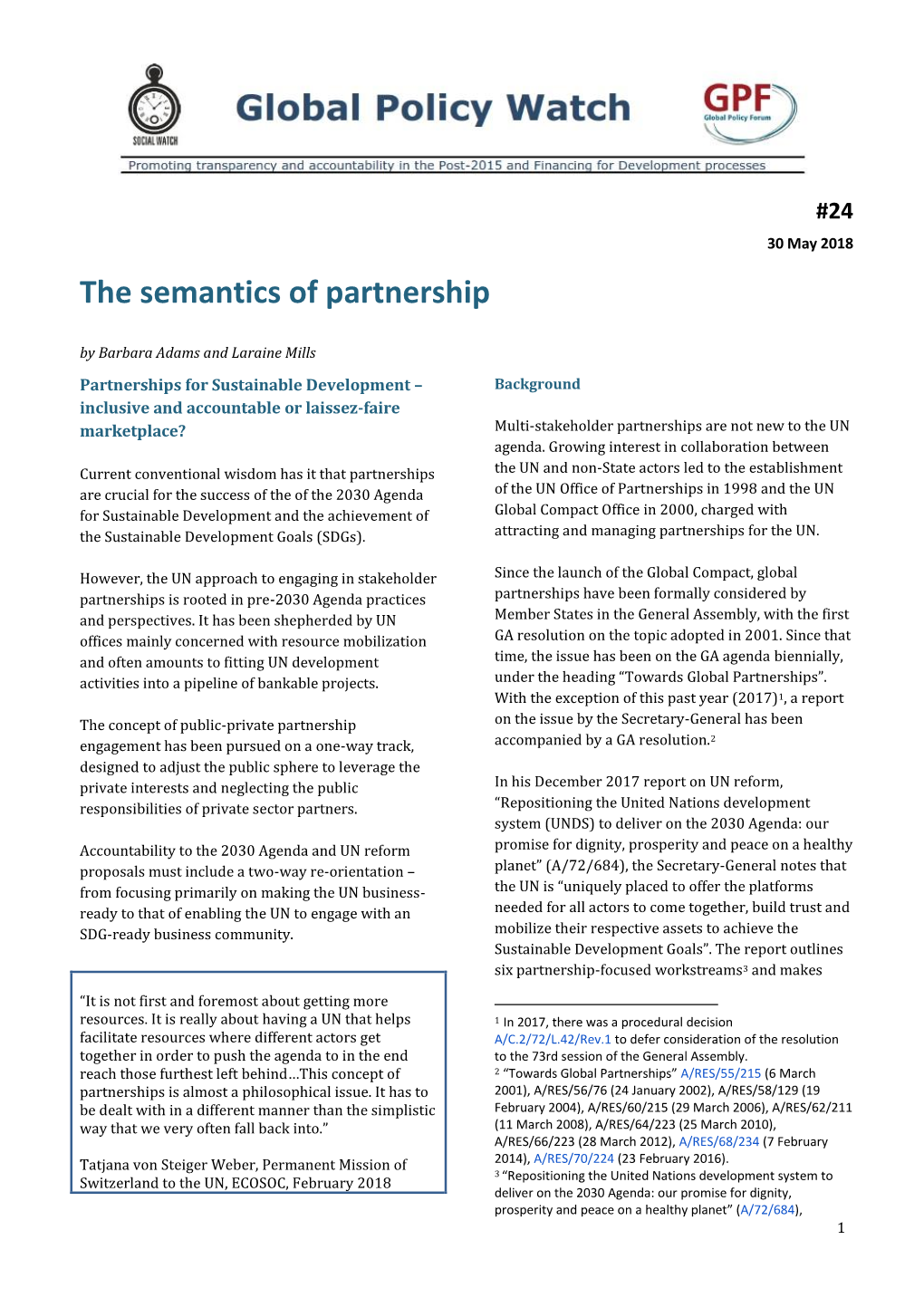 The Semantics of Partnership