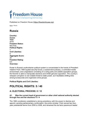 Russia POLITICAL RIGHTS
