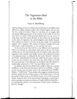 The Vegetarian Ideal in the Bible 321