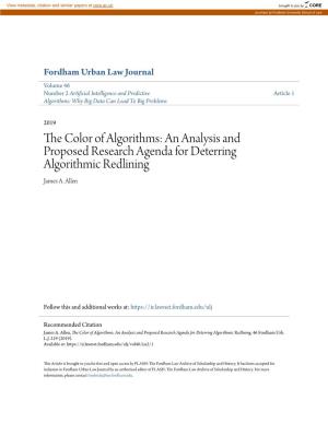 The Color of Algorithms: an Analysis and Proposed Research Agenda for Deterring Algorithmic Redlining, 46 Fordham Urb