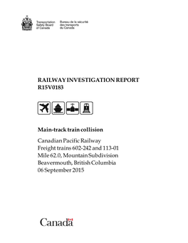 Railway Investigation Report R15v0183