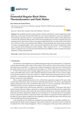 Primordial Regular Black Holes: Thermodynamics and Dark Matter