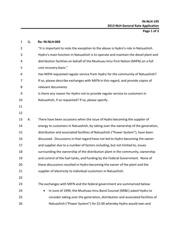 IN-NLH-195, Attachment 1 2E Mushuau Innu Page 1 of 1, NLH 2013 GRA