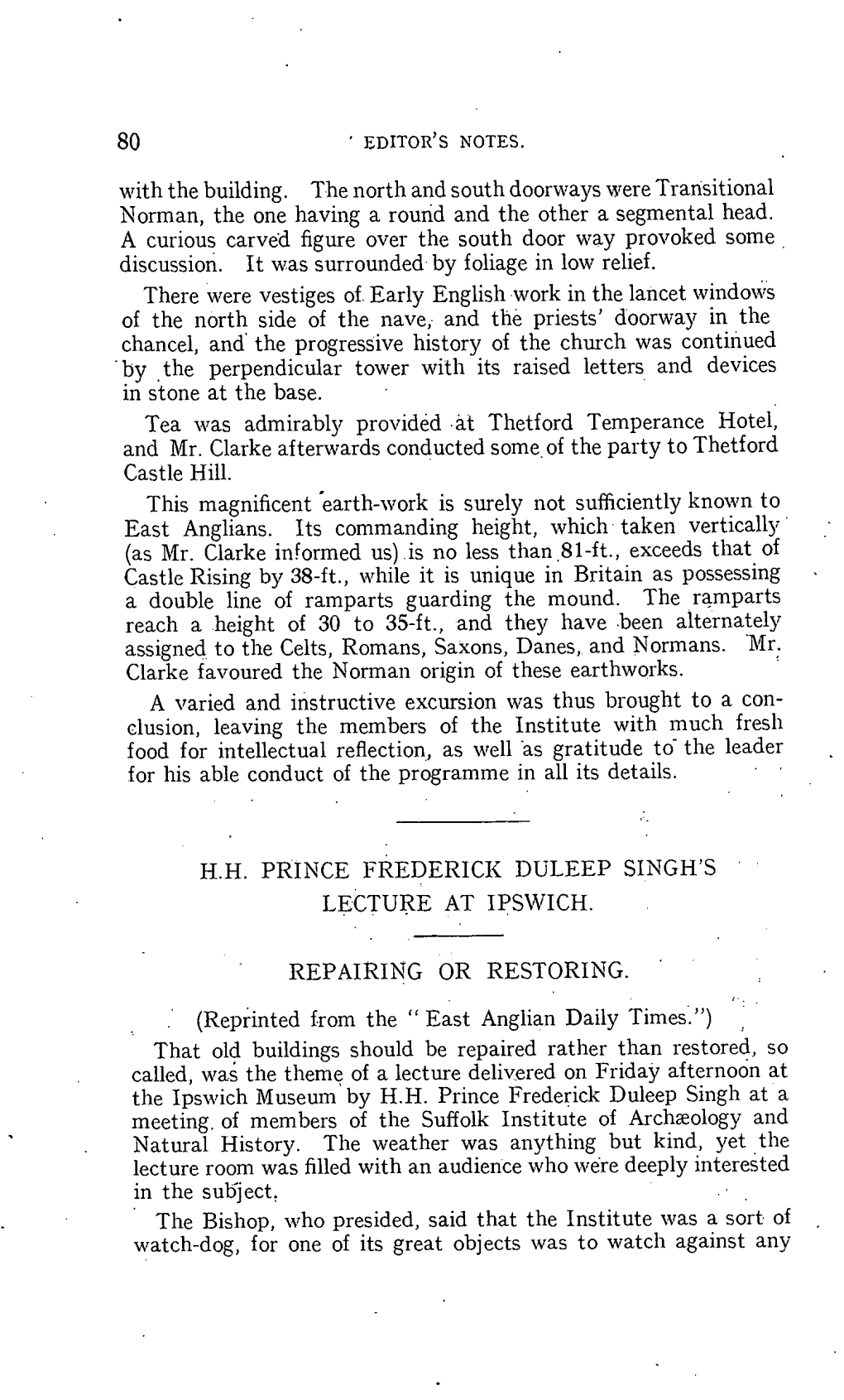 H.H. Prince Frederick Duleep Singh's Lecture at Ipswich