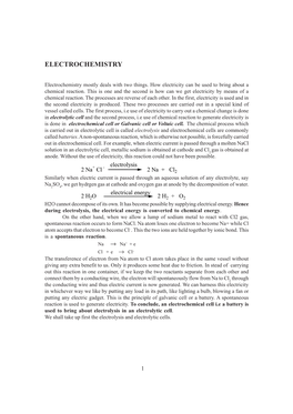 Electrochemistry