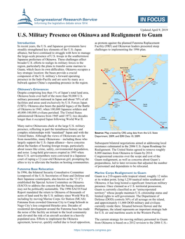 U.S. Military Presence on Okinawa and Realignment to Guam