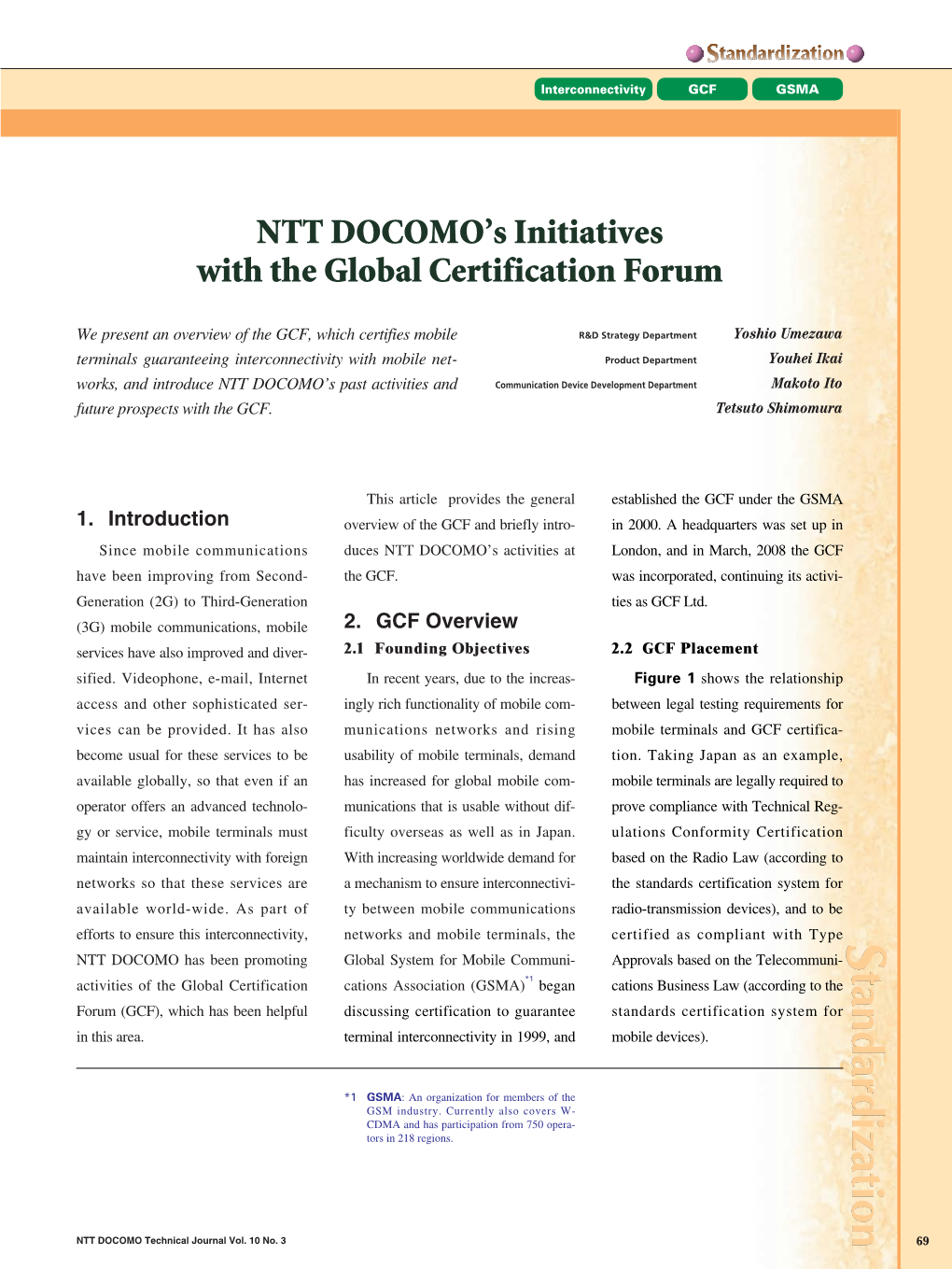 NTT DOCOMO's Initiatives with the Global Certification Forum