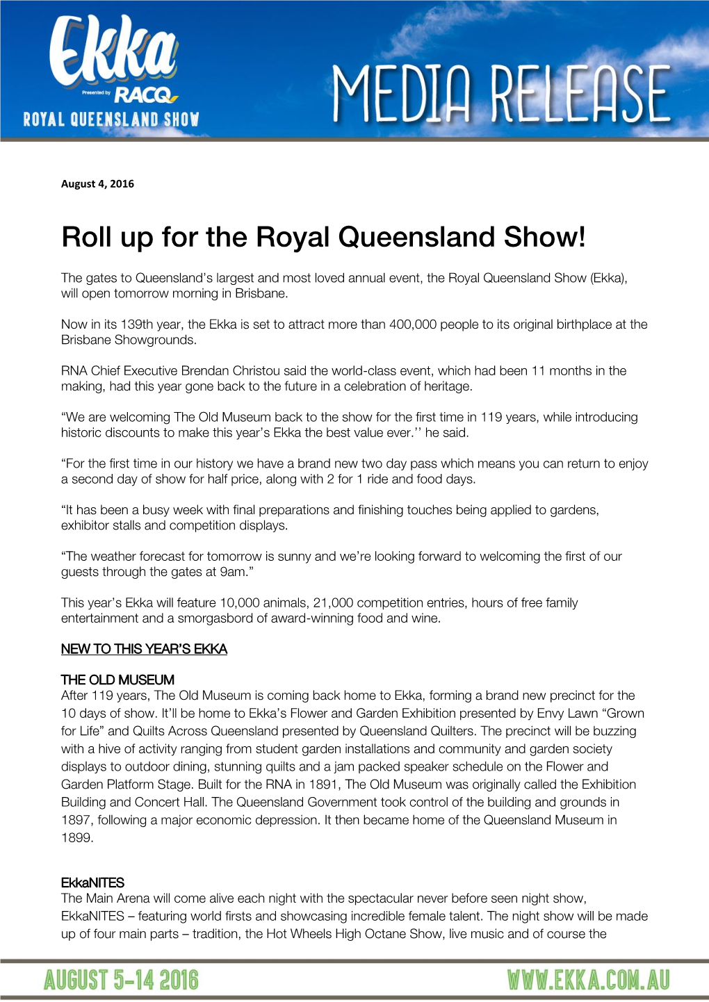 Roll up for the Royal Queensland Show!
