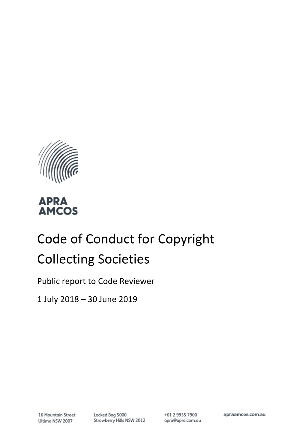 Code of Conduct for Copyright Collecting Societies