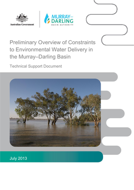 Preliminary Overview of Constraints to Environmental Water Delivery in the Murray–Darling Basin