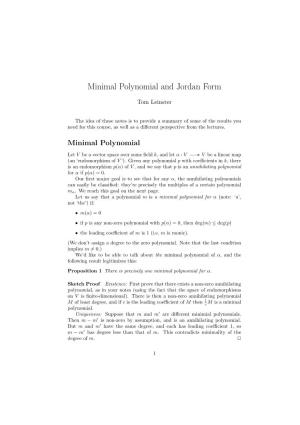 Minimal Polynomial and Jordan Form